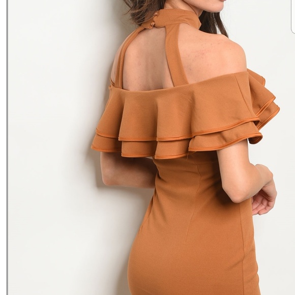 🌿New ! Carmel bodycon dress-101 - Picture 3 of 4